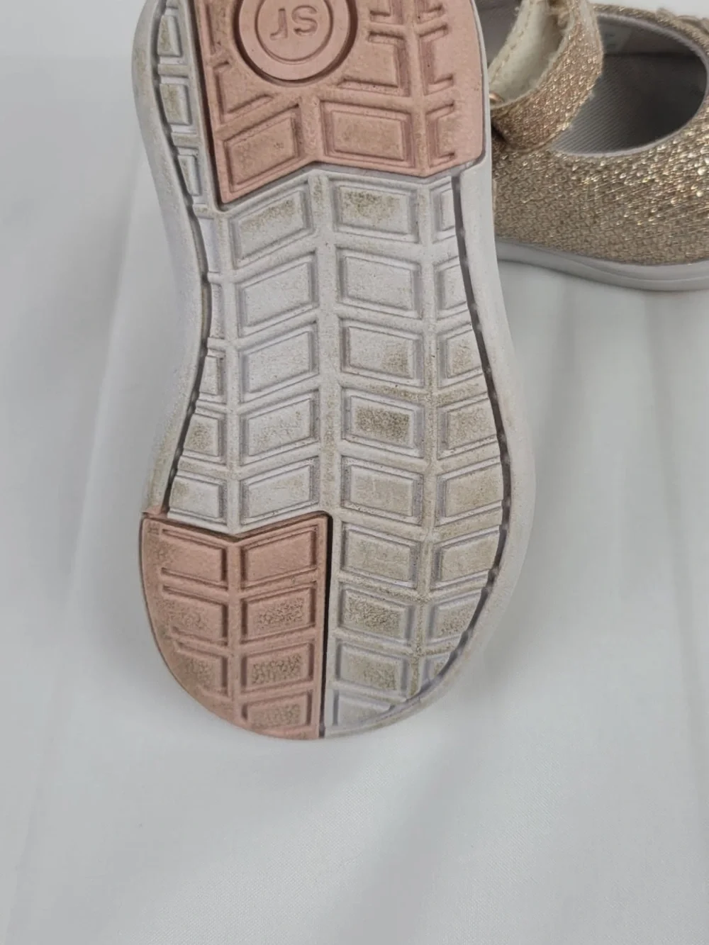 Stride Rite Girls Rose Gold Glitter Mary Jane Shoes